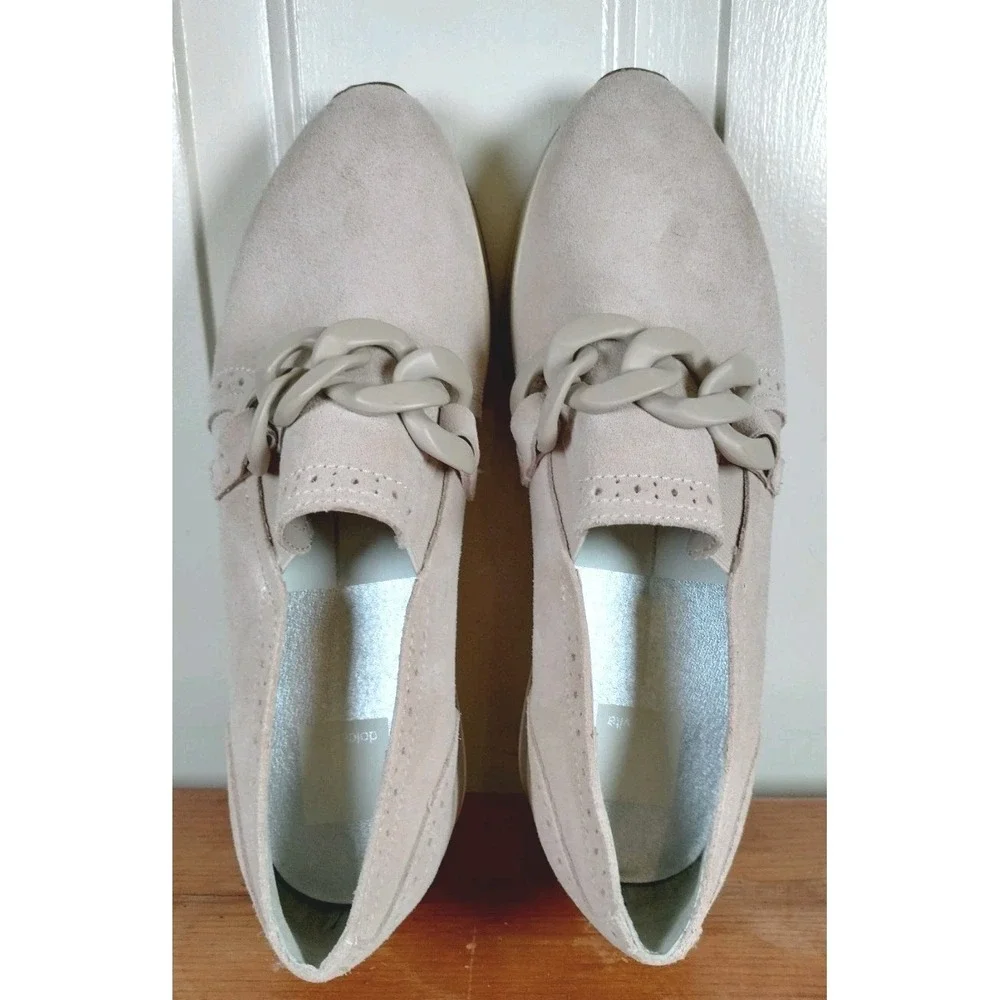 NWOB Dolce‎ Vita Jhenee Suede Platform Loafer Sneakers Chain Beige 9M